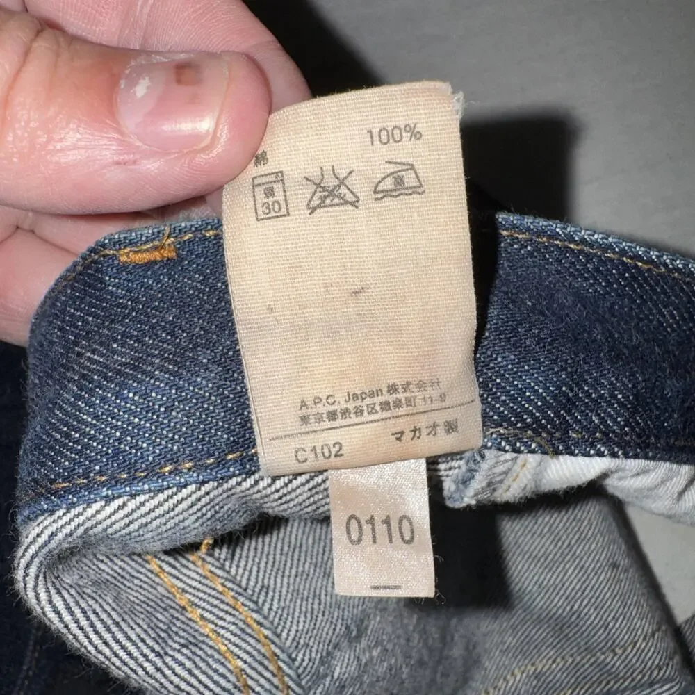 APC New Standard-straight Selvedge Denim Jeans Men 35x32 Button Fly NWOT
